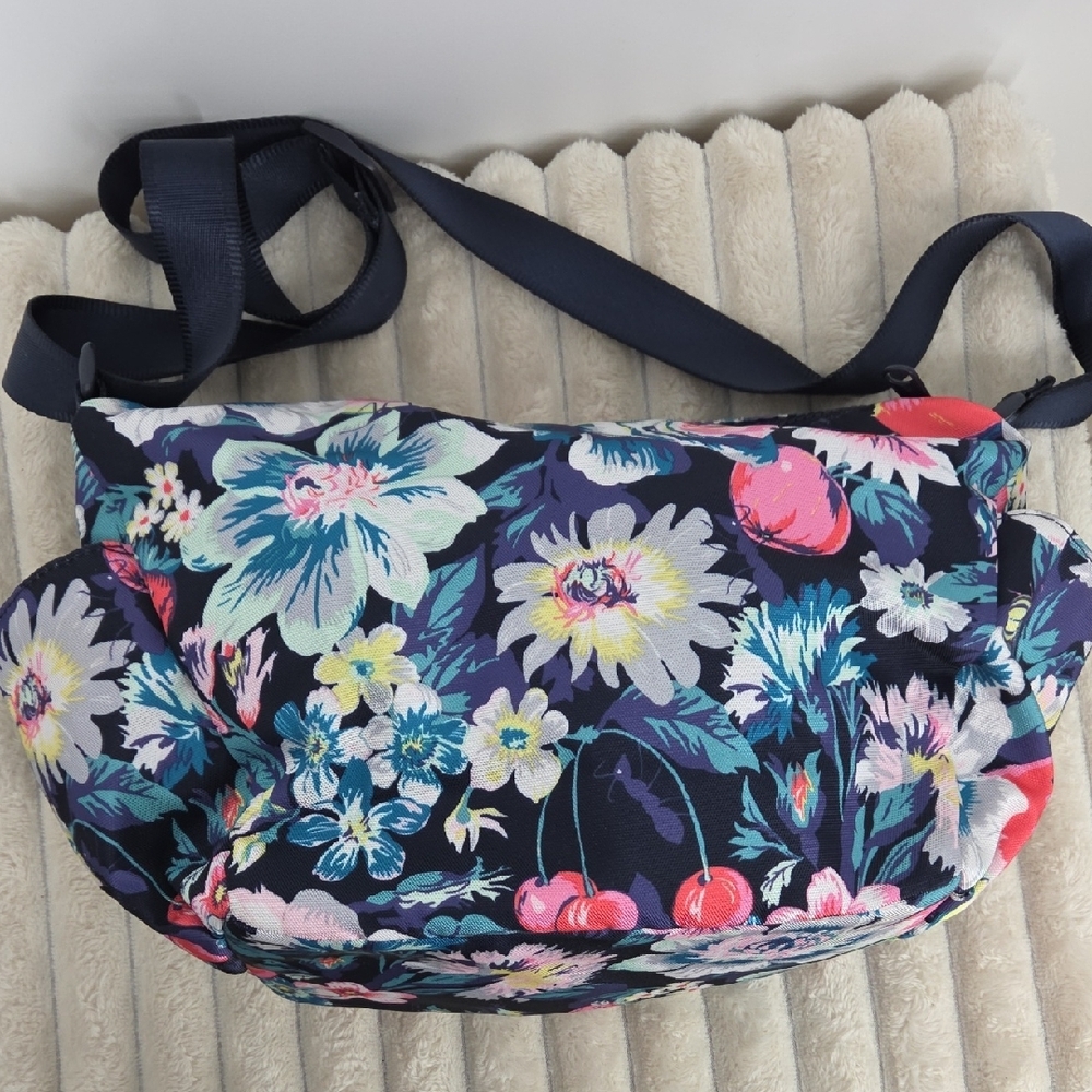 Vera Bradley Navy Floral Crossbody with Pink Watermelon Accent - Picture 5 of 9